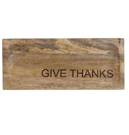 Creative Co-Op Mango Wood Give Thanks Tray