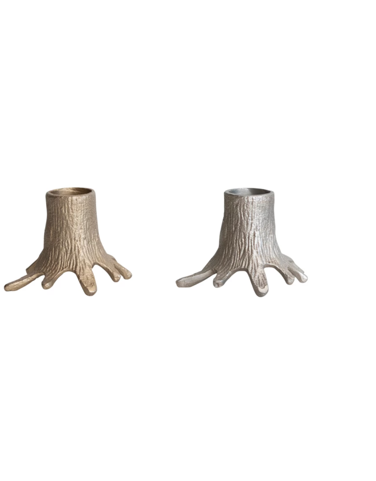 Creative Co-Op Tree Stump Candle Holders Set of 2