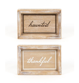 Adams & Co. Reversible Fall Sign Haunted/Thankful