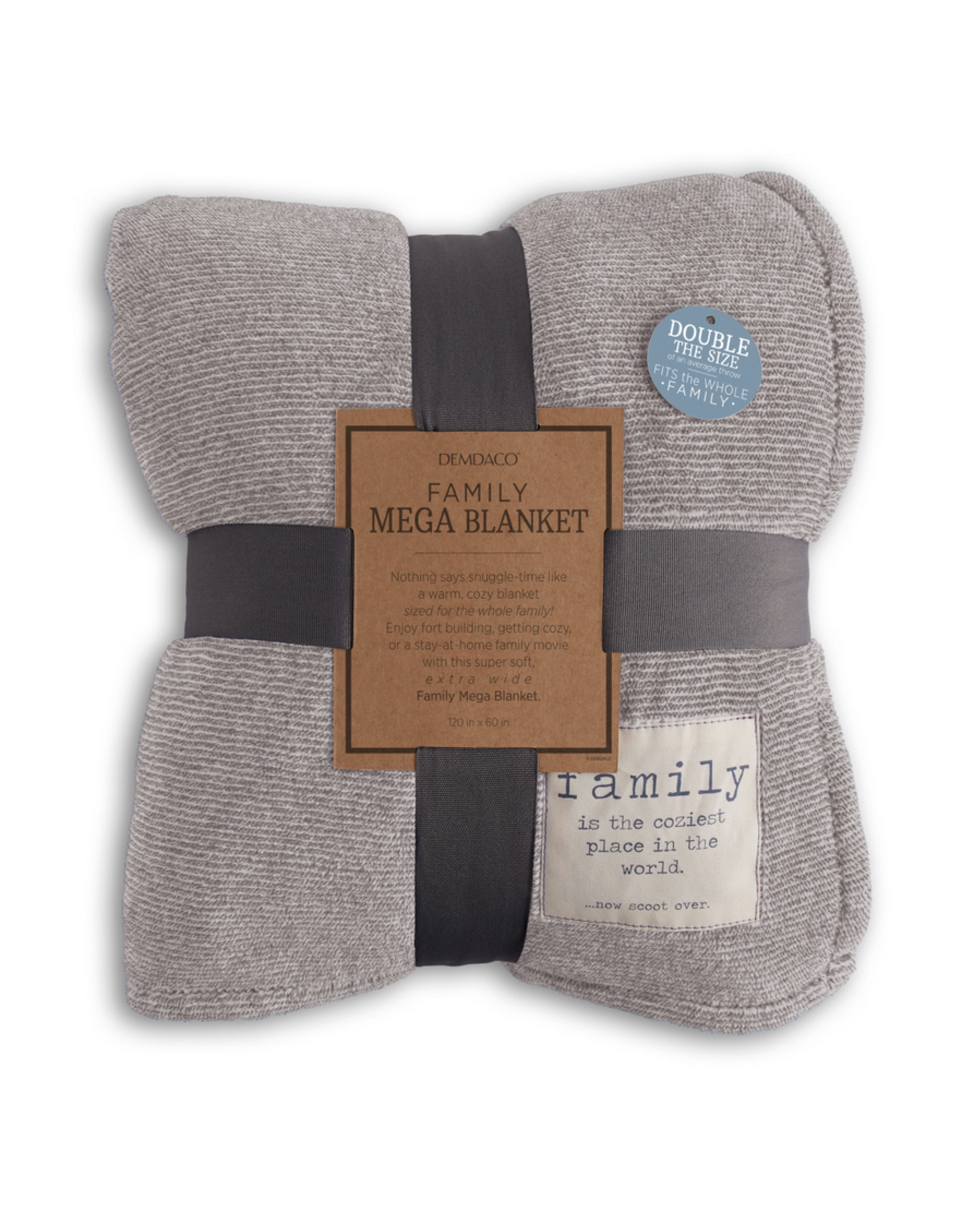 Demdaco Mega Foot Pocket Blanket, Family is the Coziest
