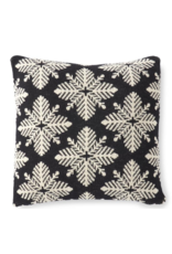 K & K 20" Square Black & White Knit Snowflake Pillow