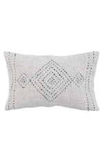 Creative Co-Op Cotton Lumbar Pillow Diamond with Gold Thread