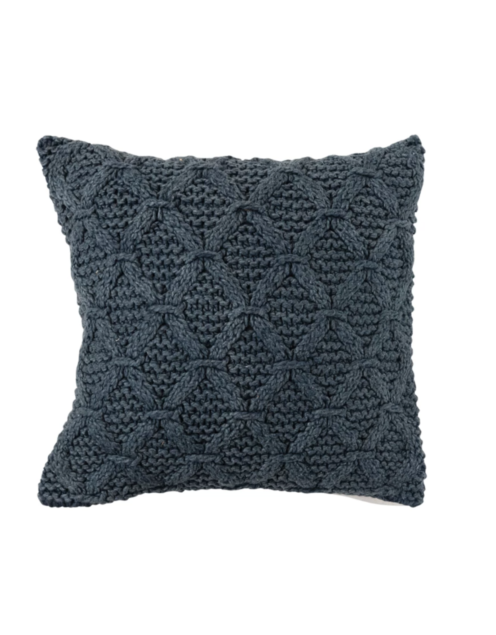 Creative Co-Op Woven Cotton Cable Knit Pillow w/ Pattern 18"