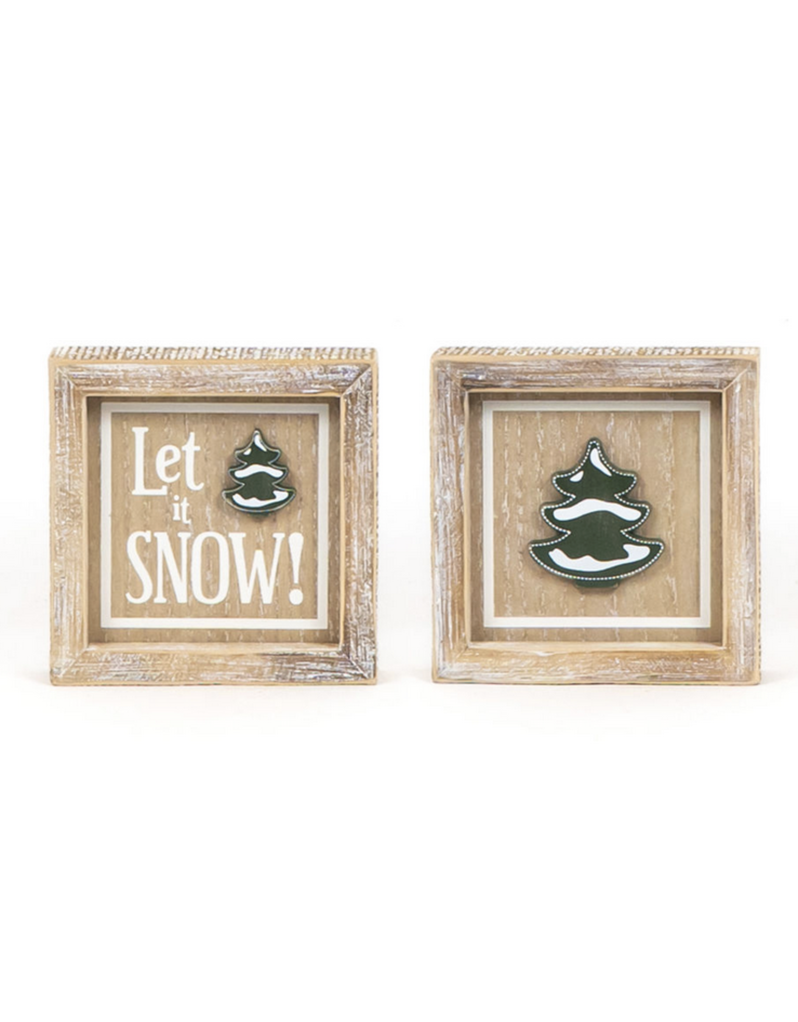 Adams & Co. Let It Snow/Tree Reversible Sign, 5 x 5