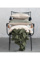 Creative Co-Op 60"x50" Cotton Knit Throw in Olive