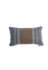 K & K Rectangular Pillow with Leather Accent