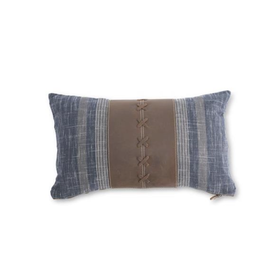 K & K Rectangular Pillow with Leather Accent