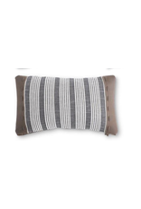 K & K Rectangular Pillow with Leather Accent