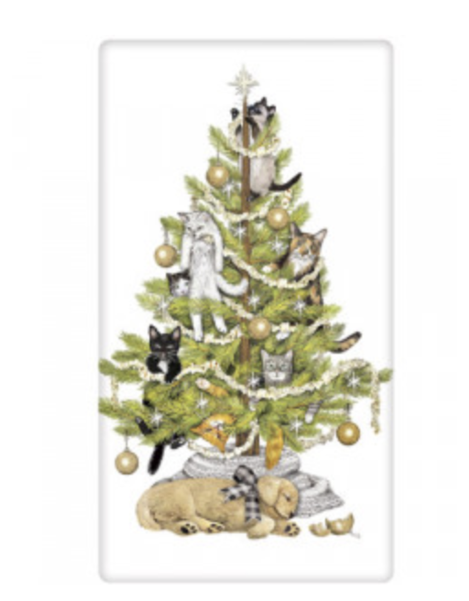 Mary Lake-Thompson MLT Holiday Dog & Cat Tea Towel