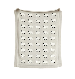 Creative Co-Op Baby Knit Blanket with Sheep