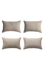 Creative Co-Op Hand Embroidered Linen Lumbar Pillow