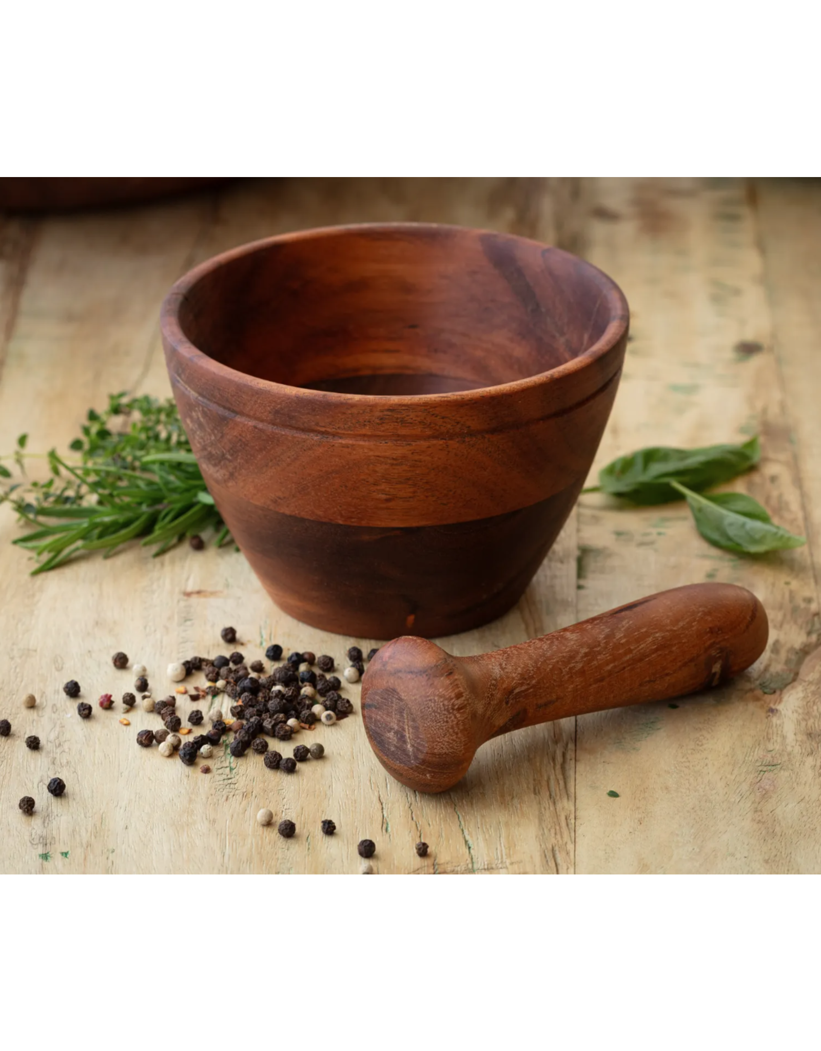 Porch View Home Wooden Mortar & Pestle, set