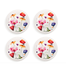 Demdaco Wildflowers Melamine Appetizer Plates