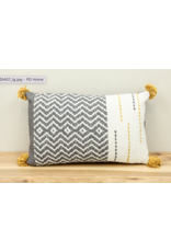 PD Home & Garden Chevron Patterned Pillow with Mustard Accents