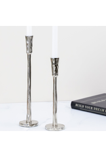 PD Home & Garden Nickel Plated Candle Stands (Set of 2)