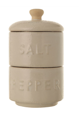 Creative Co-Op Stackable Salt/Pepper Pot with Lid