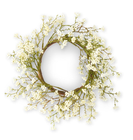 K & K 12" White Mini Berry Candle Ring (5.25dia.)