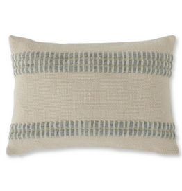 K & K 20" Lumbar Green Wool Woven Pillow
