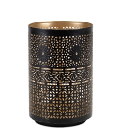 Melrose Black Metal Candle Holder Flower Burst Design, Small