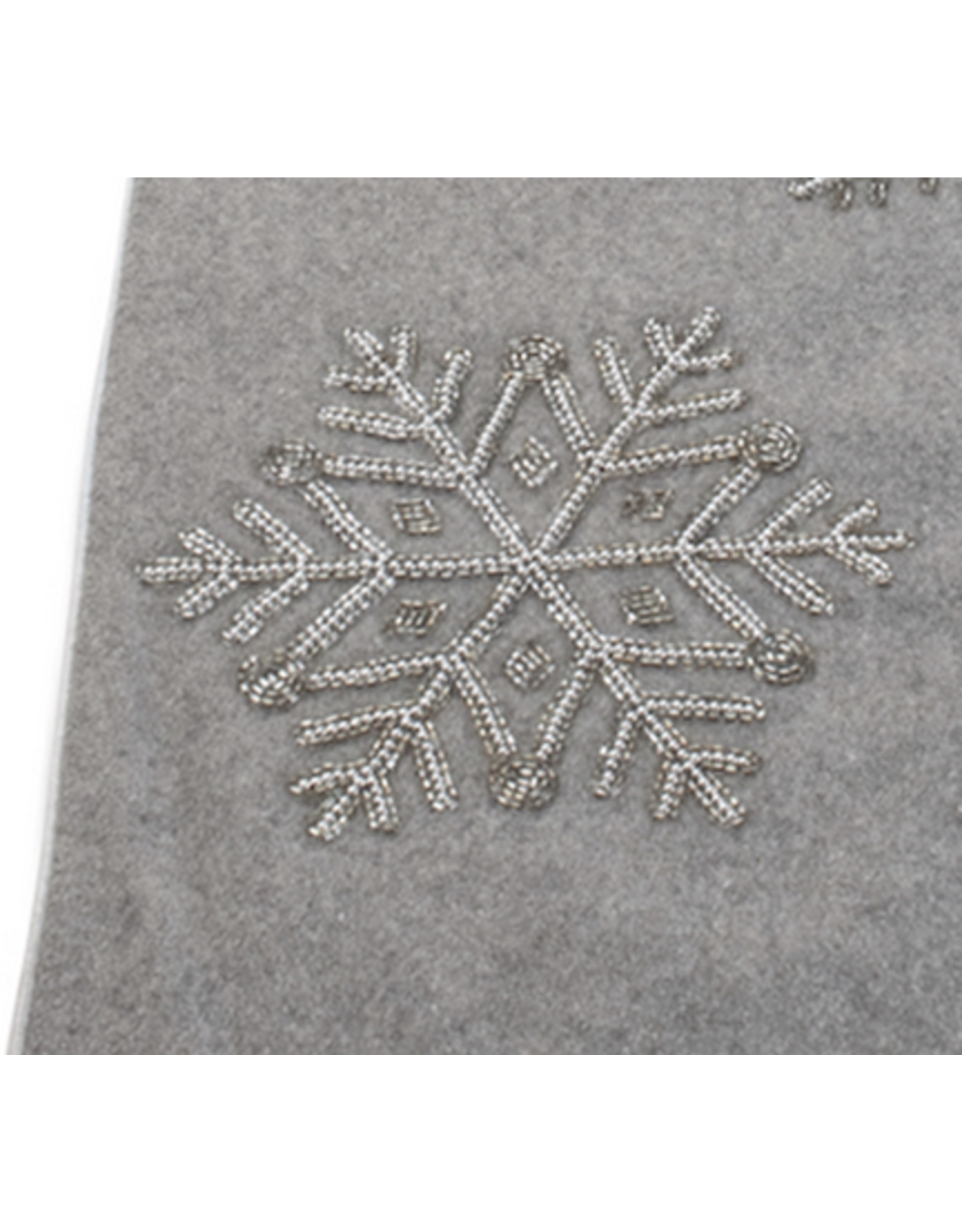 Melrose Hand Beaded Gray Snowflake Table Runner, 72"