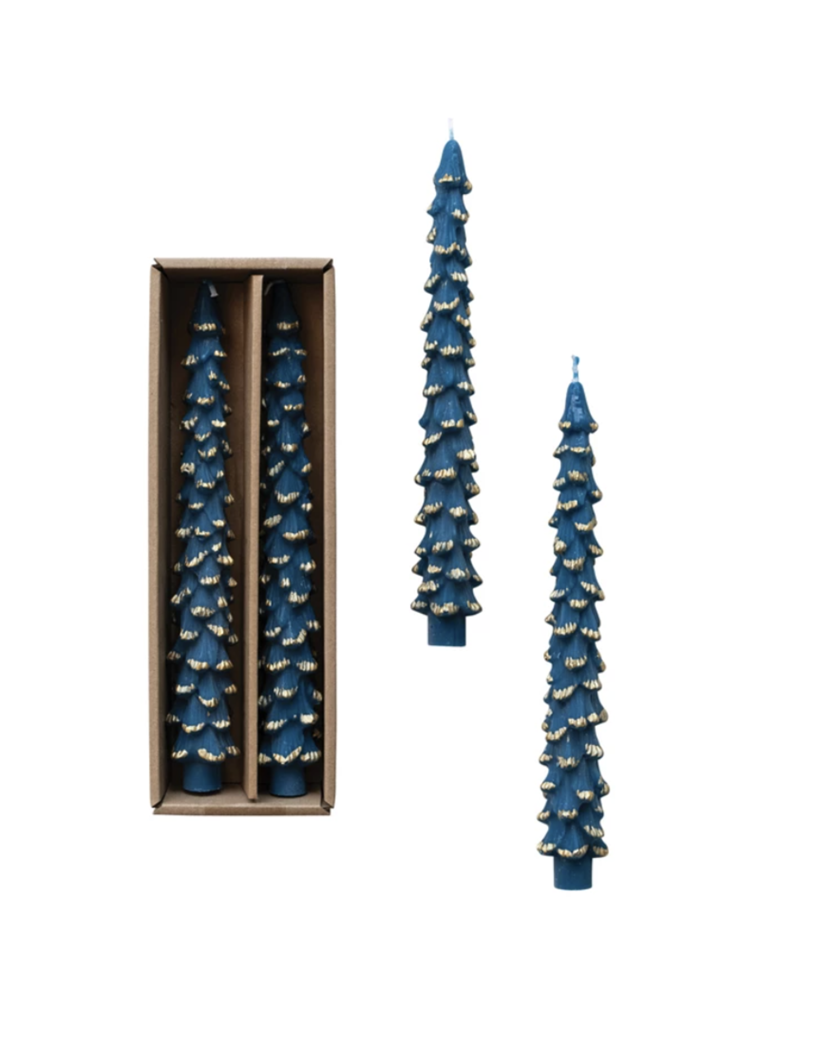 Creative Co-Op Unscented Tree Shaped Taper Candles, set of 2