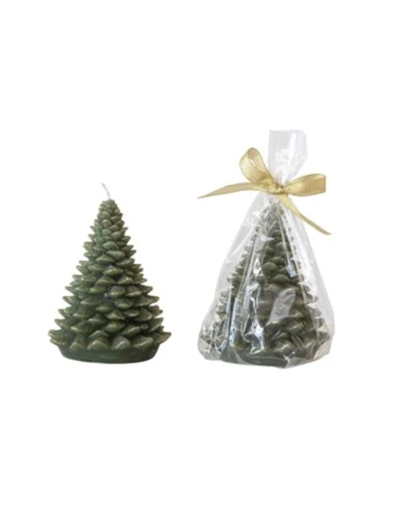 Creative Co-Op 3.75 x 5" Unscented Tree Shaped Candle