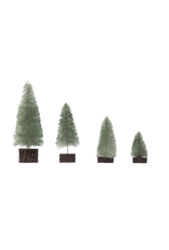 Creative Co-Op Sage Wood Slice Trees (set of 4)