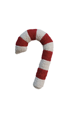 Creative Co-Op Candy Cane Shaped Sherpa Pillow