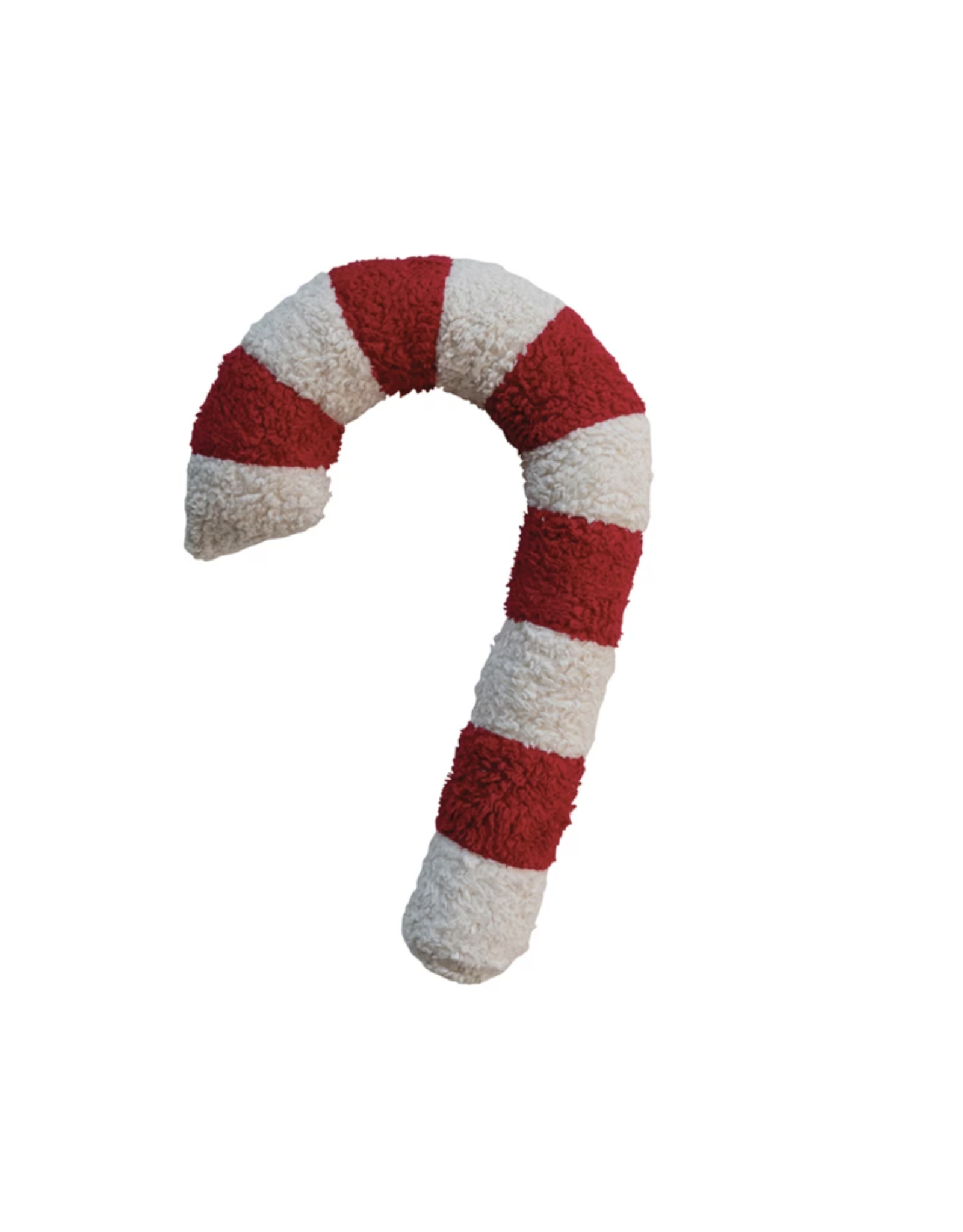 Creative Co-Op Candy Cane Shaped Sherpa Pillow