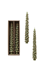 Creative Co-Op Unscented Tree Shaped Taper Candles, set of 2