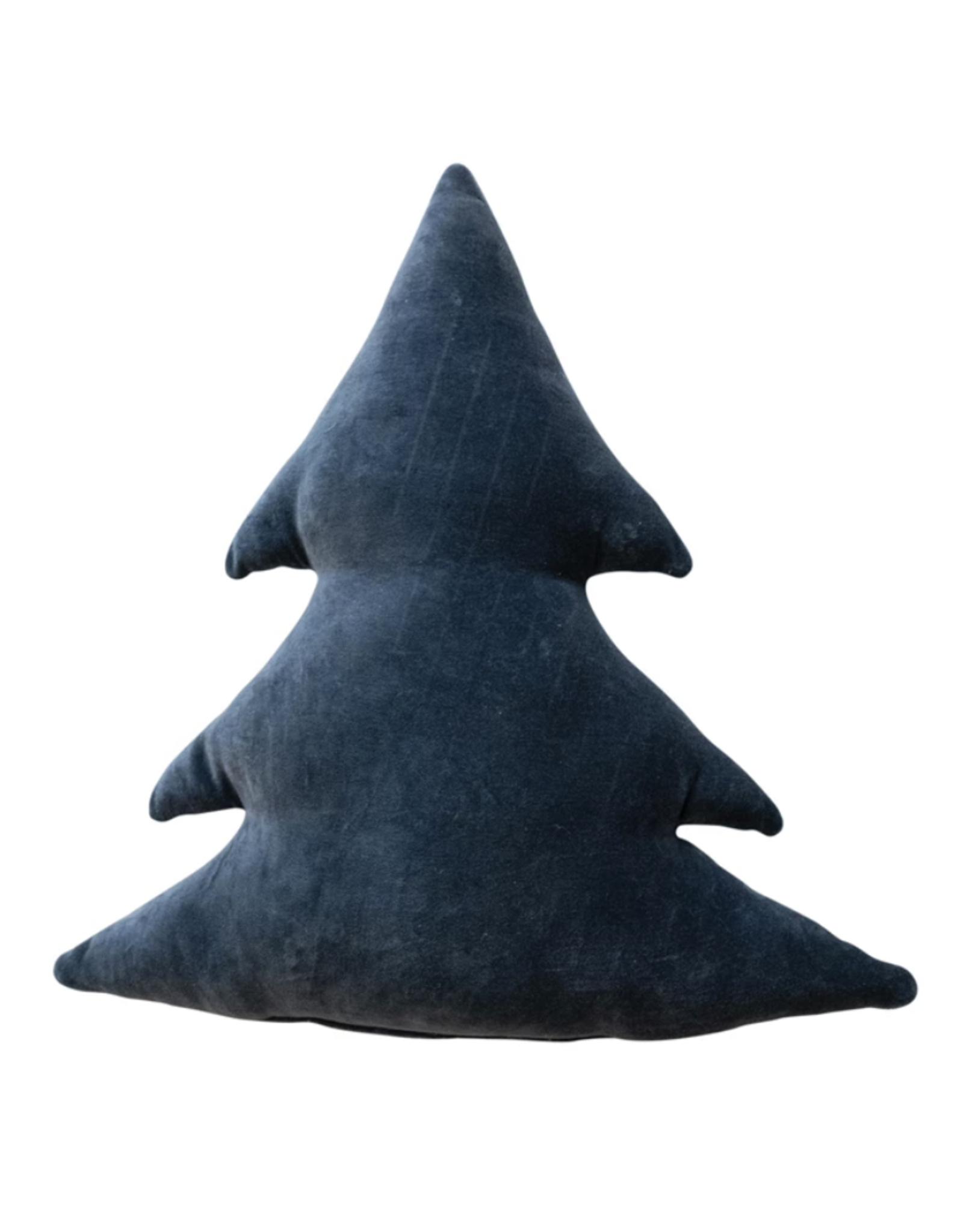 Creative Co-Op 18" Blue  Velvet Tree Shaped Pillow