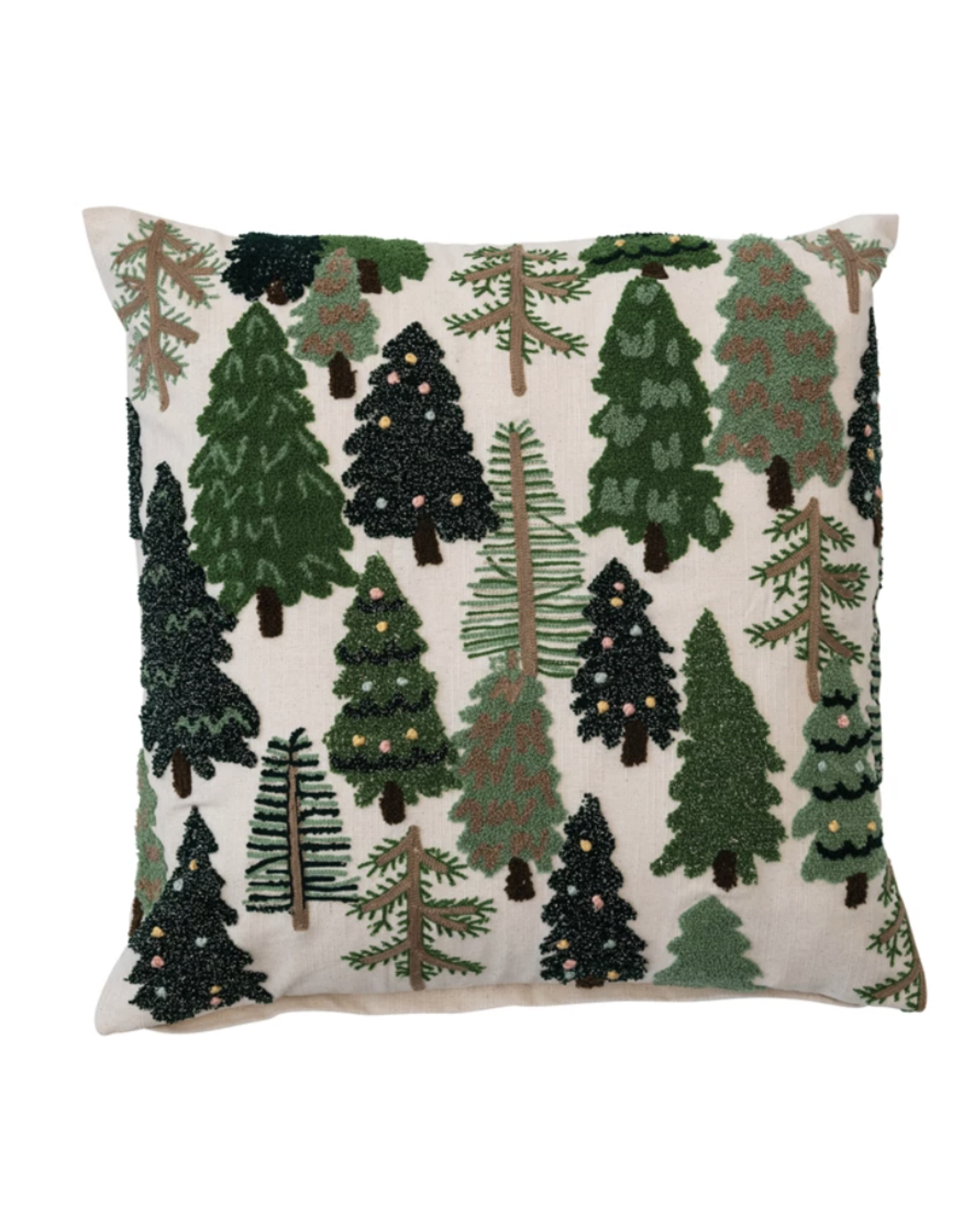 Creative Co-Op Deck The Halls Embroidered Tree Pillow