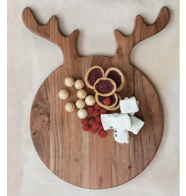 Creative Co-Op Acacia Wood Reindeer Cheese Board