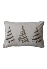 Creative Co-Op 24x16 Ivory Pillow with Golden Trees