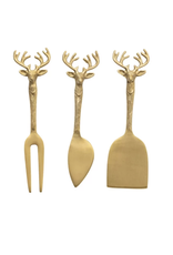 Creative Co-Op 7" Brass Reindeer Tools (Set of 3)