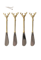 Creative Co-Op 5-1/2" Gold Reindeer Canape Knife