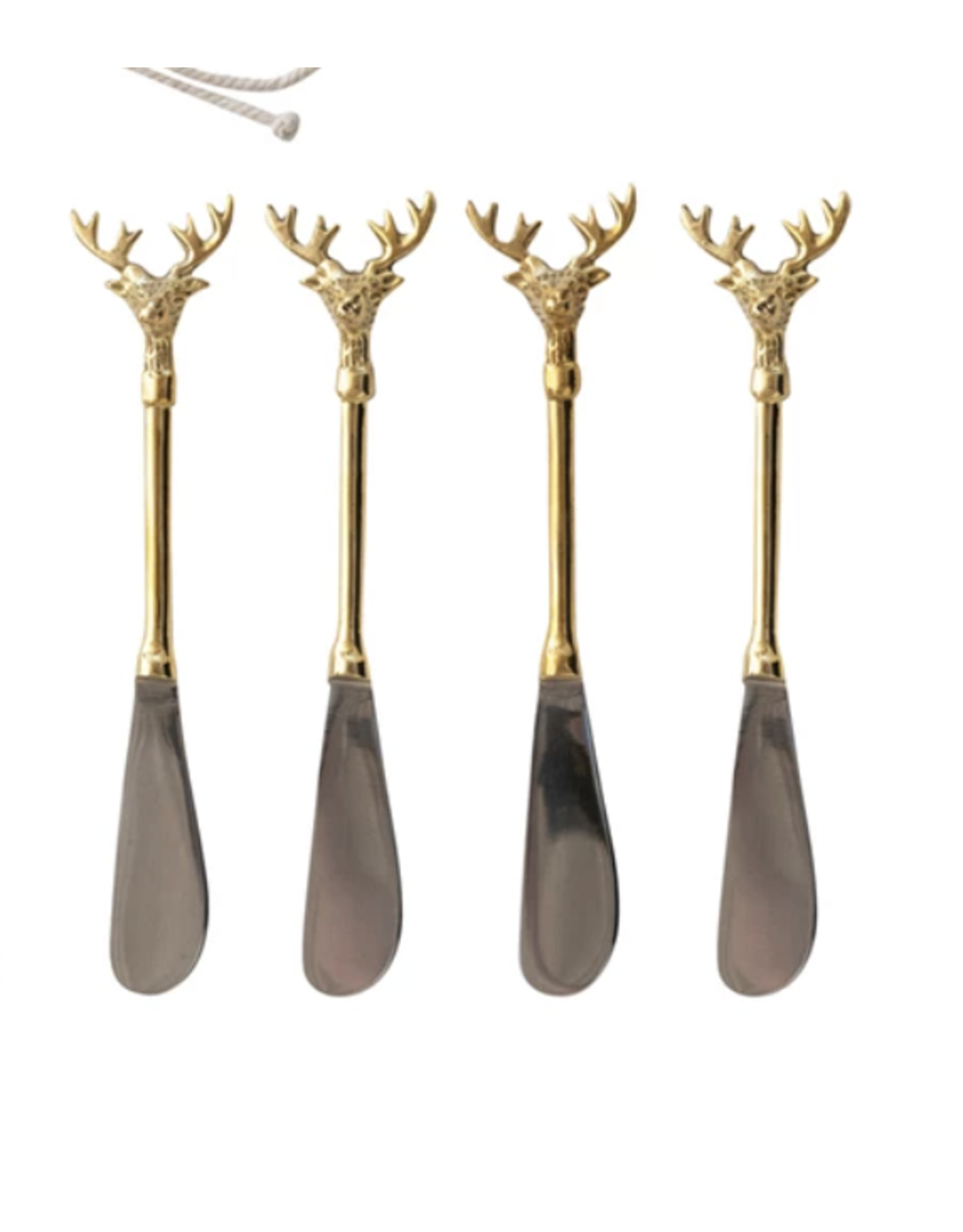 Creative Co-Op 5-1/2" Gold Reindeer Canape Knife