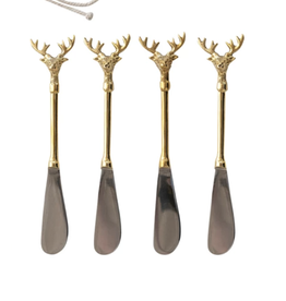 Creative Co-Op 5-1/2" Gold Reindeer Canape Knife