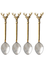 Creative Co-Op 5-1/2" Gold Reindeer Spoon