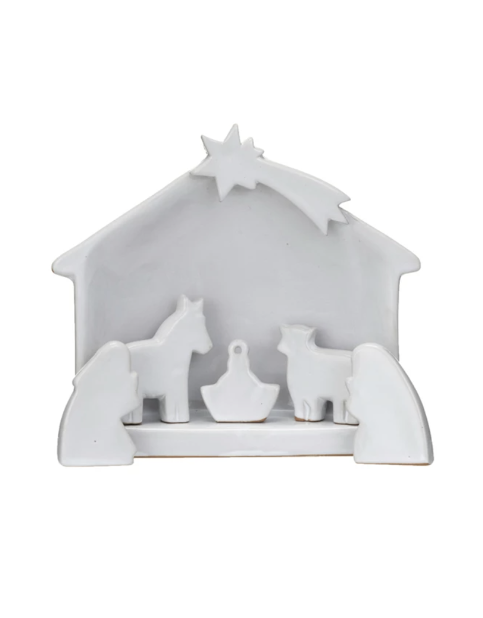 Creative Co-Op Stoneware Nativity (Set of 7)