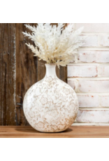 PD Home & Garden 10" Beige Slim Neck Heirloom Vase