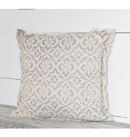 PD Home & Garden 20". Natural & Grey Floral Pillow