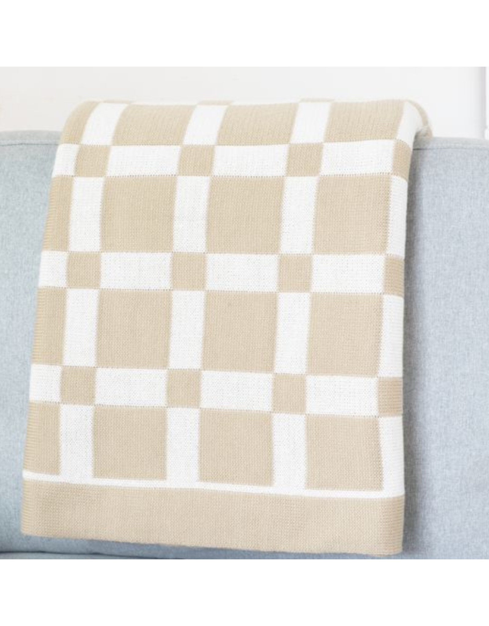 PD Home & Garden 50x60 Beige Cross Throw