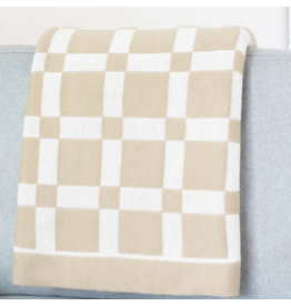 PD Home & Garden 50x60 Beige Cross Throw