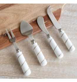 PD Home & Garden Marble with Gold Inlay 4pc. Charcuterie Set