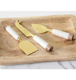 PD Home & Garden Marble, Gold & Wood 3pc. Charcuterie Set