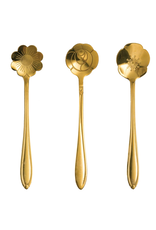 Creative Co-Op 5" Stainless Steel Flower Shaped Spoon Set of 3