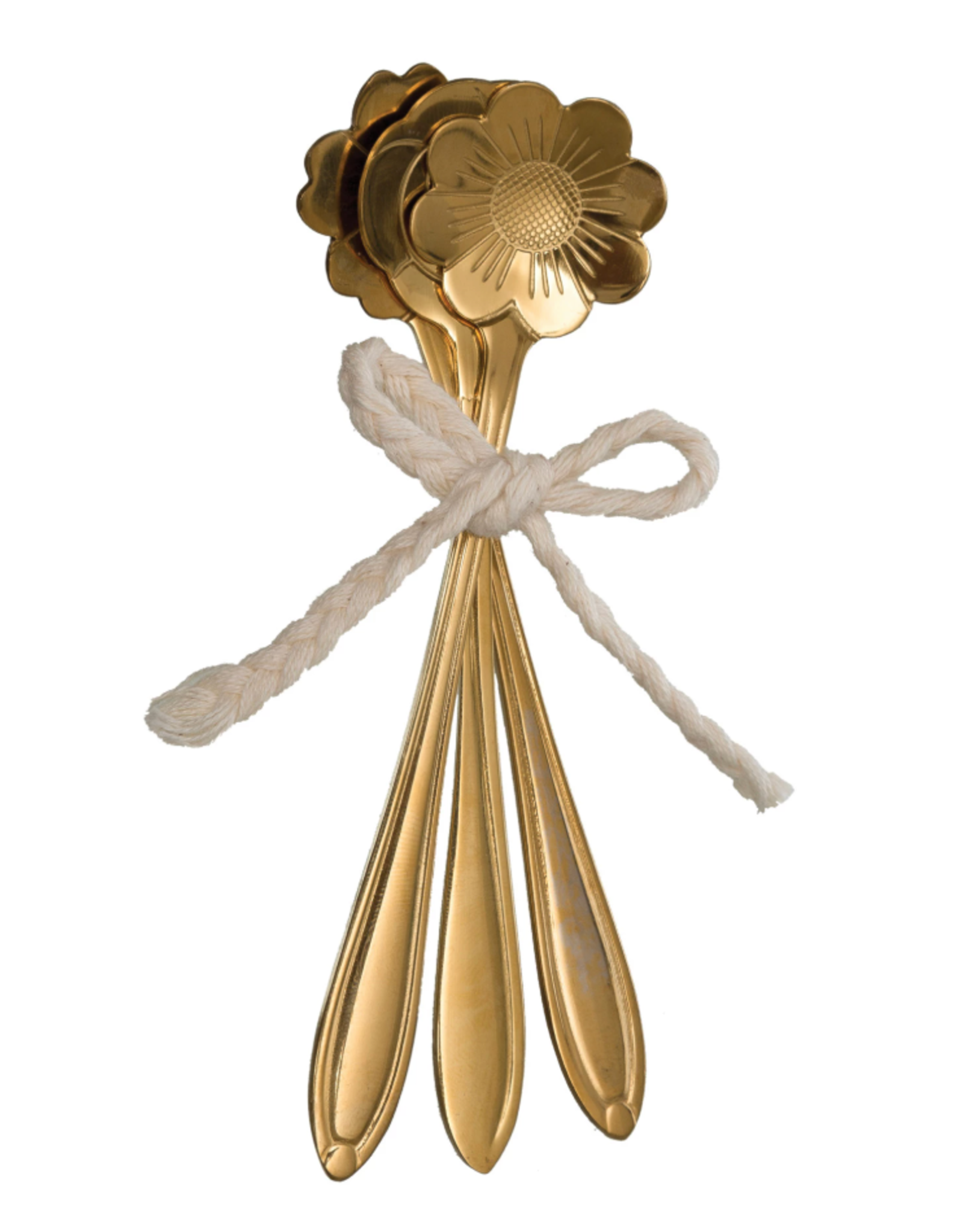 Creative Co-Op 5" Stainless Steel Flower Shaped Spoon Set of 3
