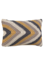 Creative Co-Op Crocheted Mini Lumbar Pillow with Chevron Pattern