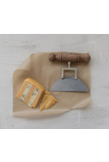 Creative Co-Op Stainless Steel Cheese Knife with Brass Detail